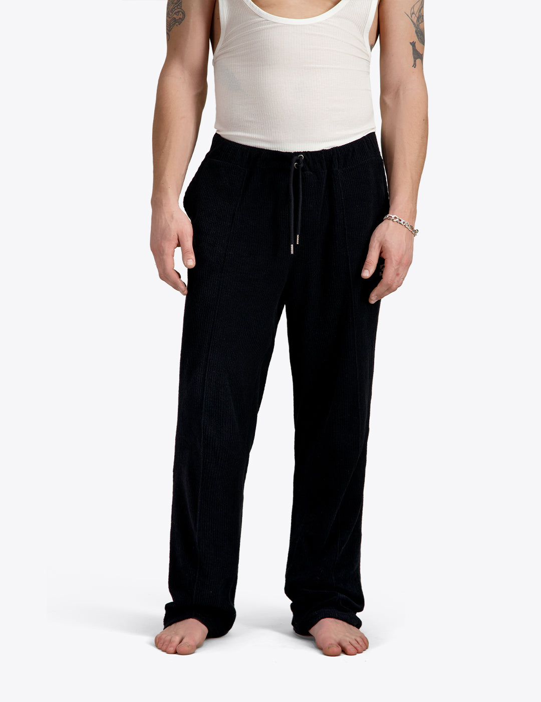 THE TRACK PANTS IN BLACK VELOUR