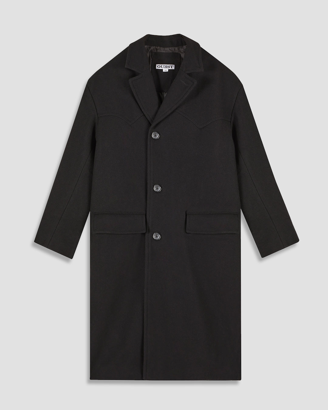 THE WESTERN TAILORED COAT IN BLACK BLENDED WOOL