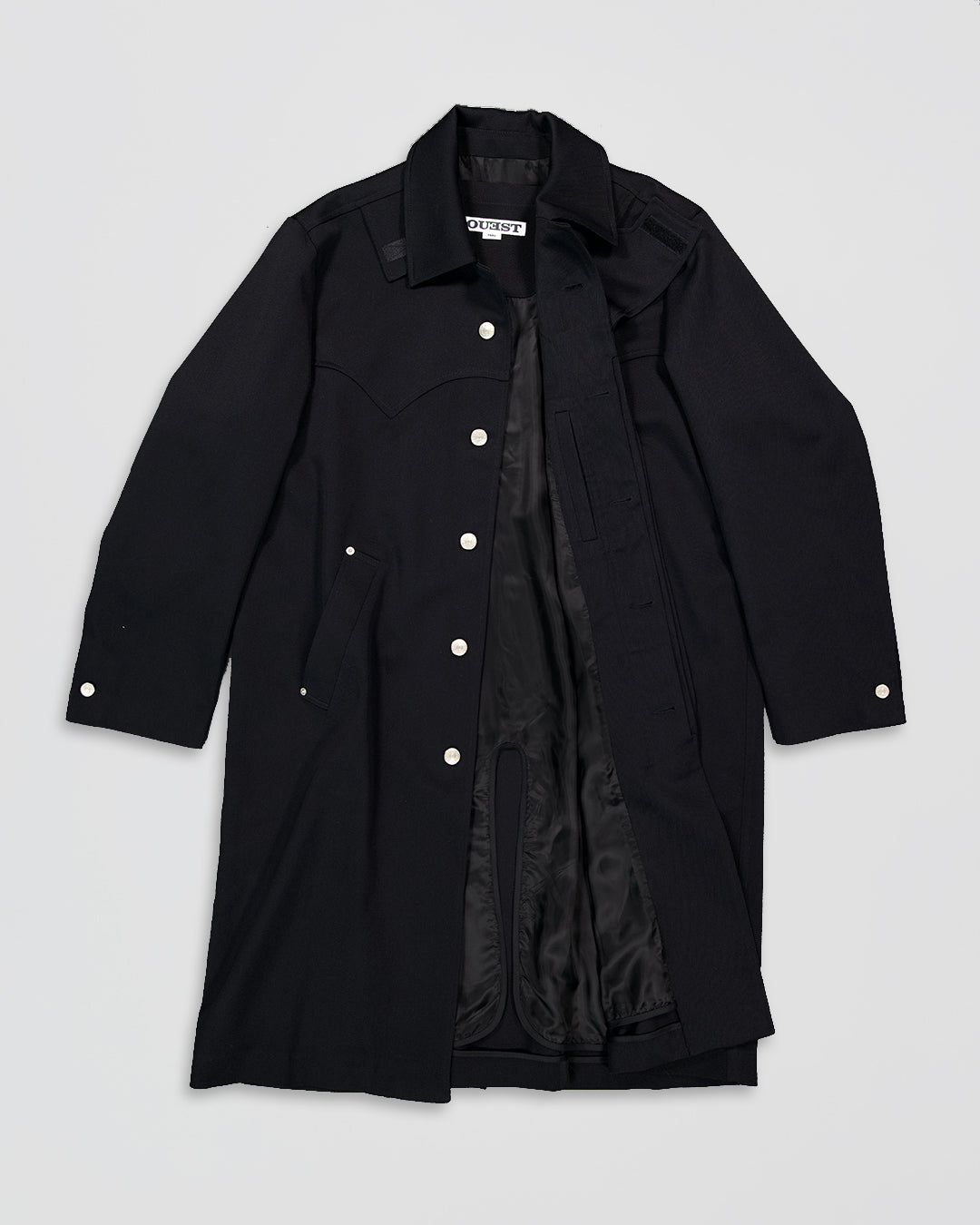 THE WESTERN COAT IN BLACK WOOL TWILL