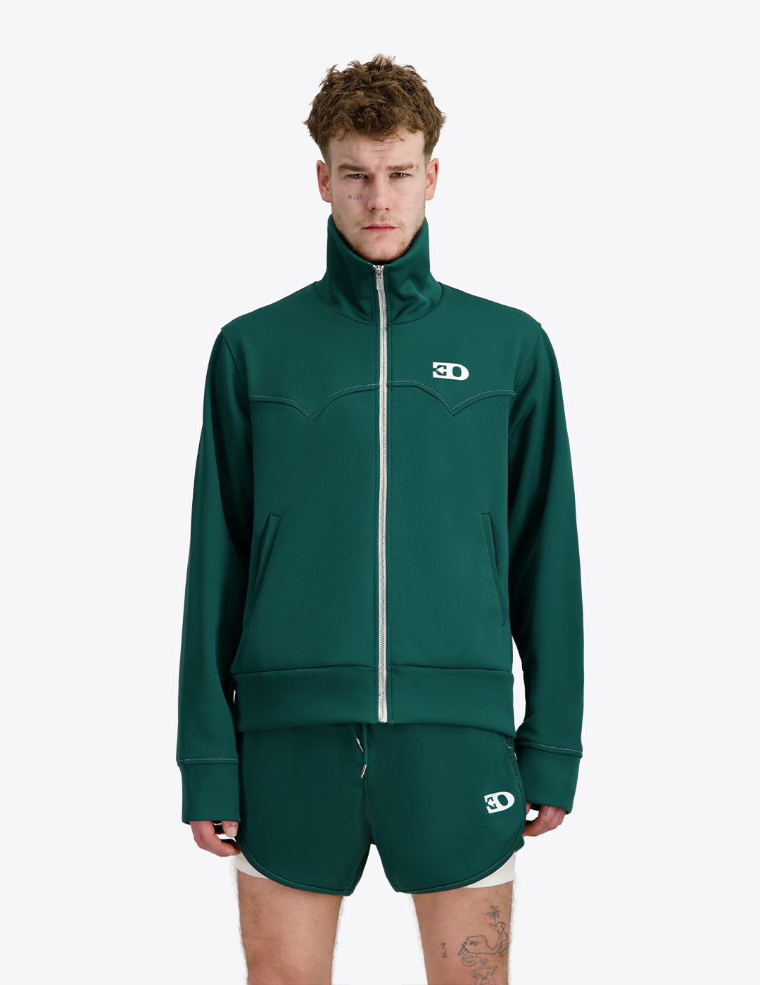 THE 70S TRACK TOP IN GREEN