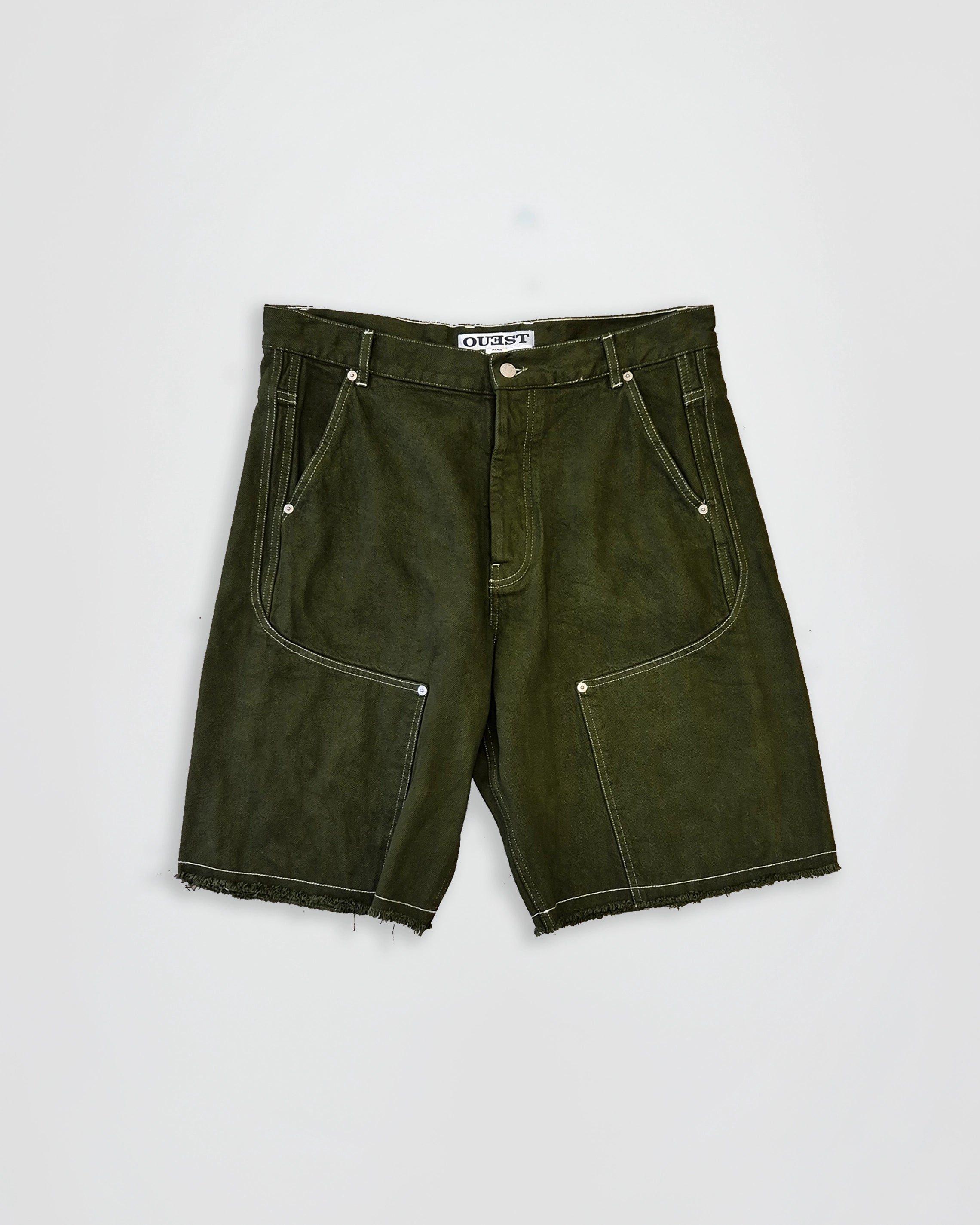 THE CUTOFF SHORT CHAPS IN KHAKI DENIM