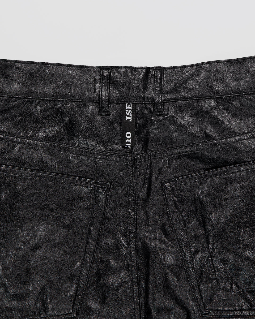 THE WORK CHAPS IN BLACK FAUX LEATHER