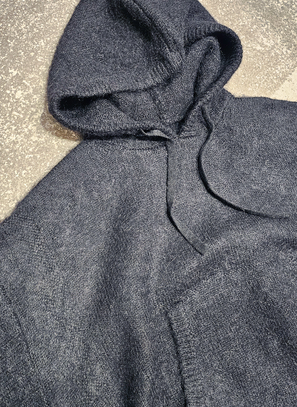 THE GUERNSEY HOODIE IN BLACK MOHAIR