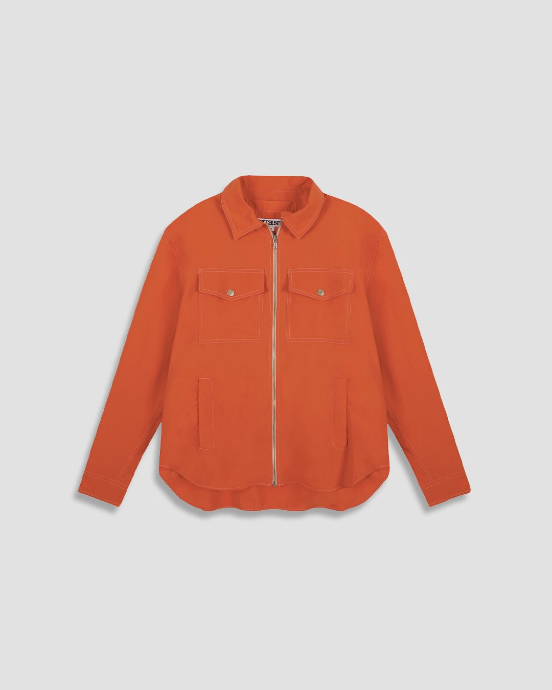 THE ZIPPED OVERSHIRT IN ORANGE NYLON