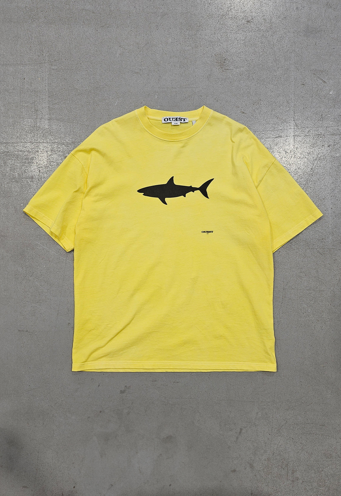 THE SHARK TEE IN YELLOW HEAVY COTTON JERSEY