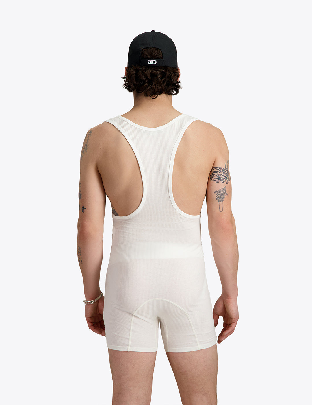 THE SINGLET IN WHITE RIBBED COTTON