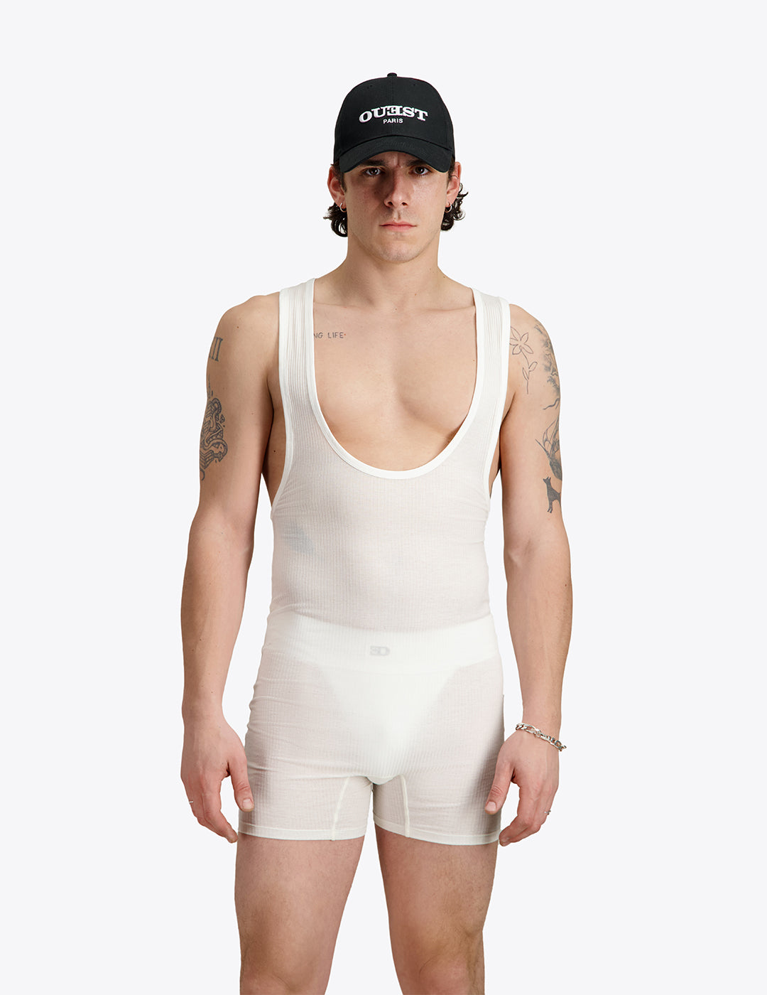 THE SINGLET IN WHITE RIBBED COTTON