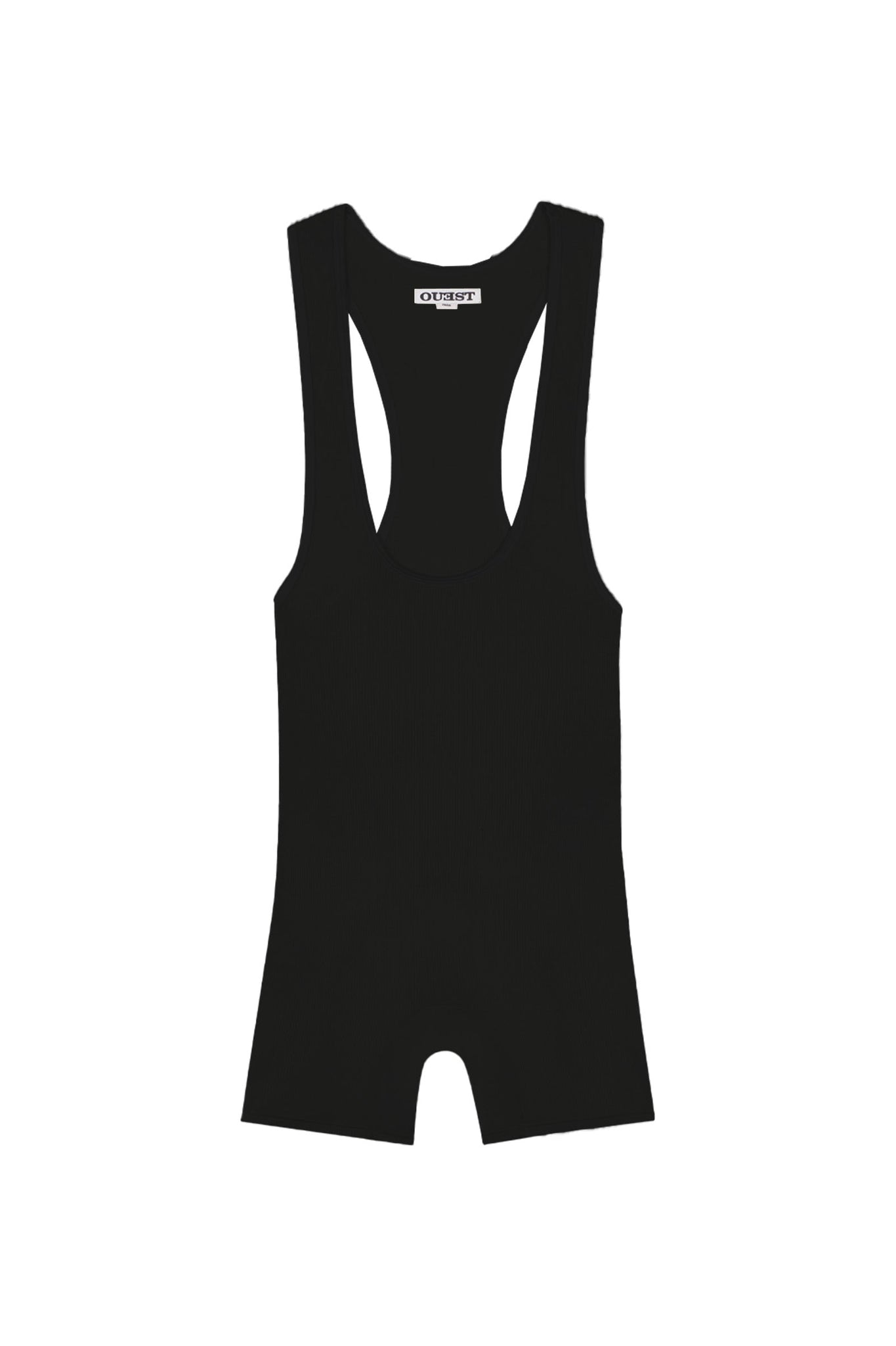 THE SINGLET IN BLACK RIBBED COTTON