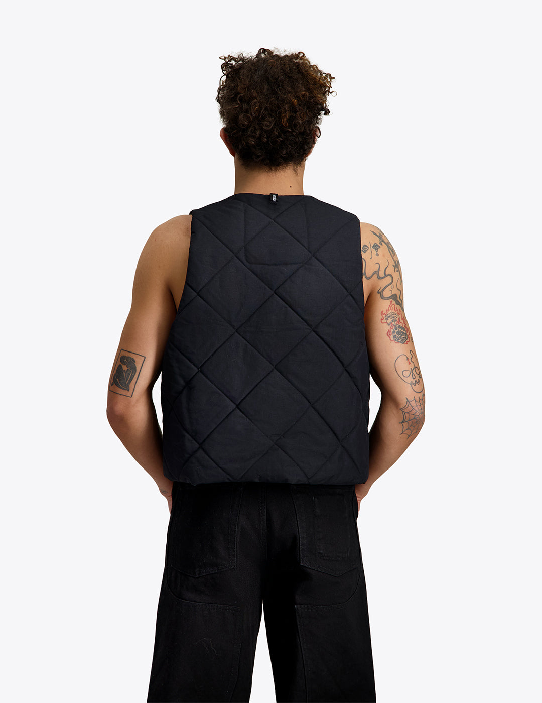 THE PADDED VEST IN BLACK NYLON