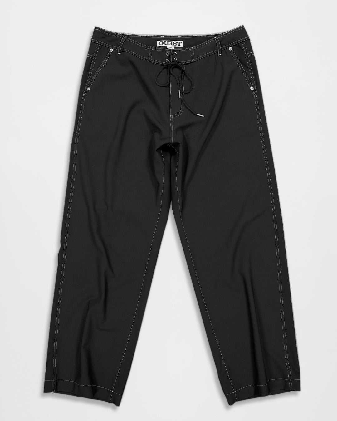 THE BOARD PANTS IN BLACK WOOL CANVAS
