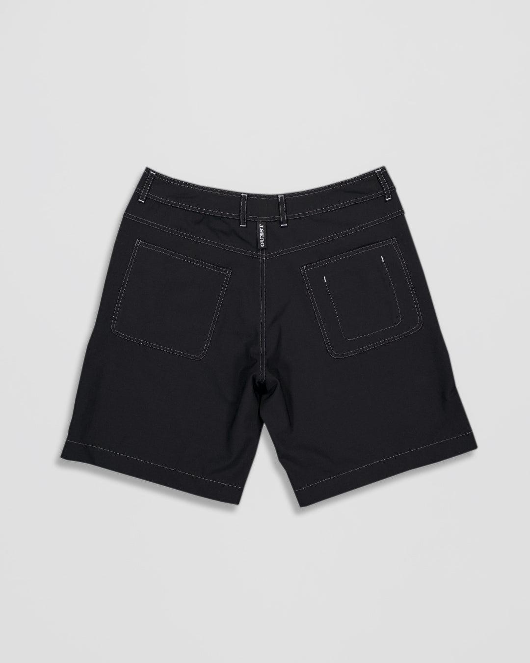 THE BOARD SHORTS IN BLACK WOOL CANVAS