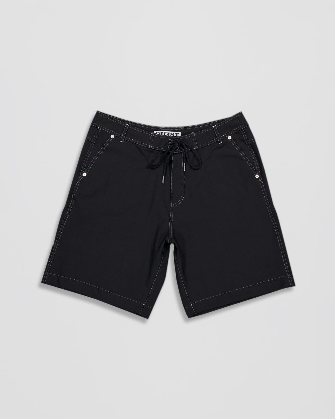 THE BOARD SHORTS IN BLACK WOOL CANVAS