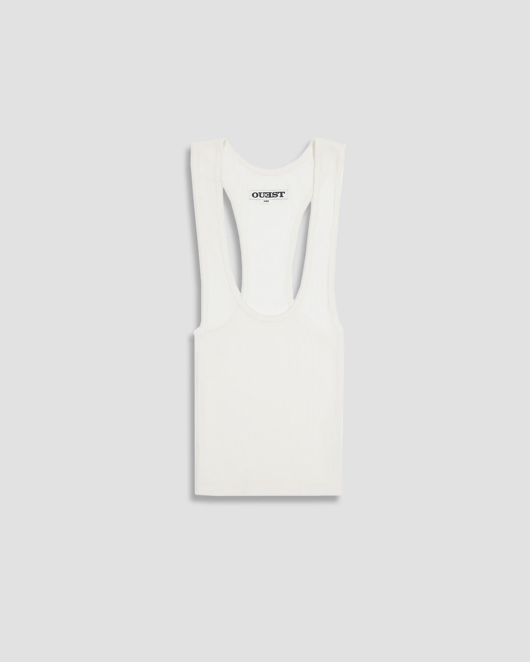 THE TANK TOP IN OFF-WHITE RIBBED COTTON