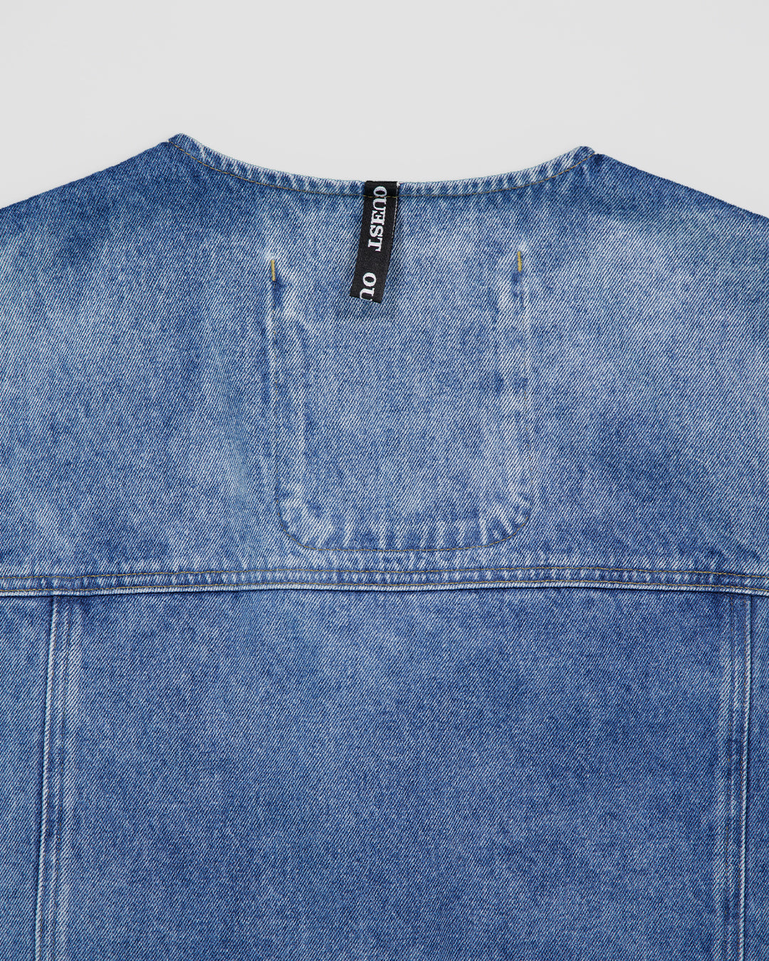 THE SLEEVELESS JACKET IN LIGHT FADED INDIGO DENIM