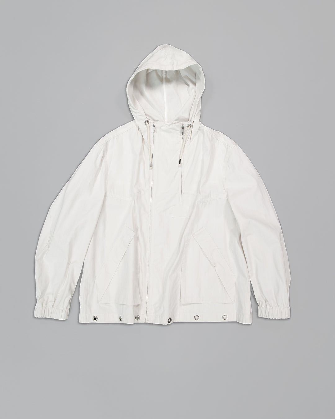 THE WINDBREAKER IN OFF WHITE COTTON CANVAS