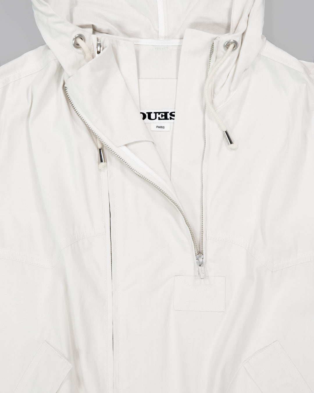 THE WINDBREAKER IN OFF WHITE COTTON CANVAS