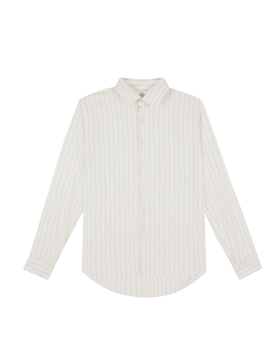 THE CLASSIC STRIPED SHIRT IN OFF-WHITE / BLACK COTTON