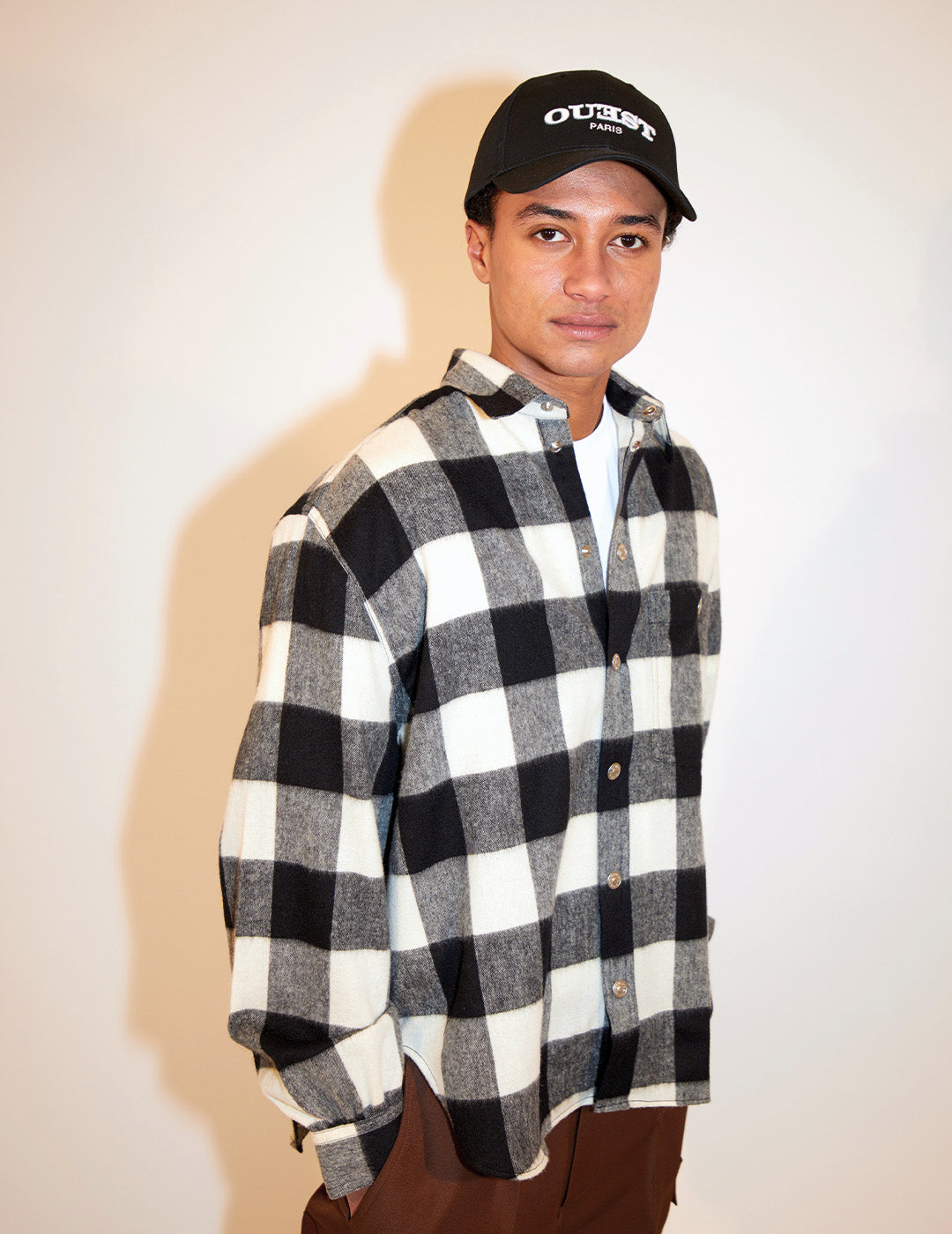 THE BUFFALO CHECK SNAP OVERSHIRT IN BLACK/WHITE