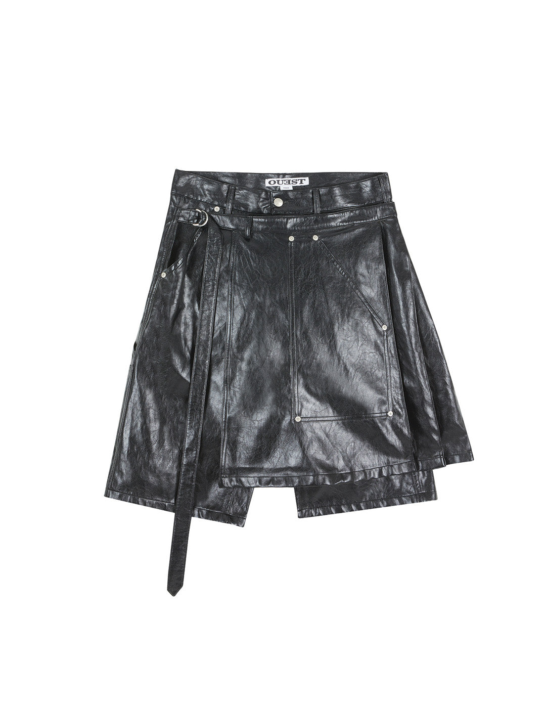 THE APRON SHORTS IN VEGAN LEATHER