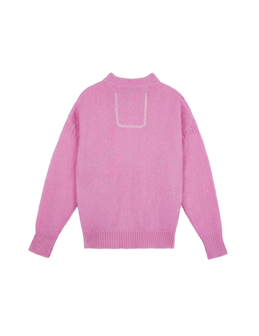 THE GUERNSEY JUMPER IN PINK MOHAIR