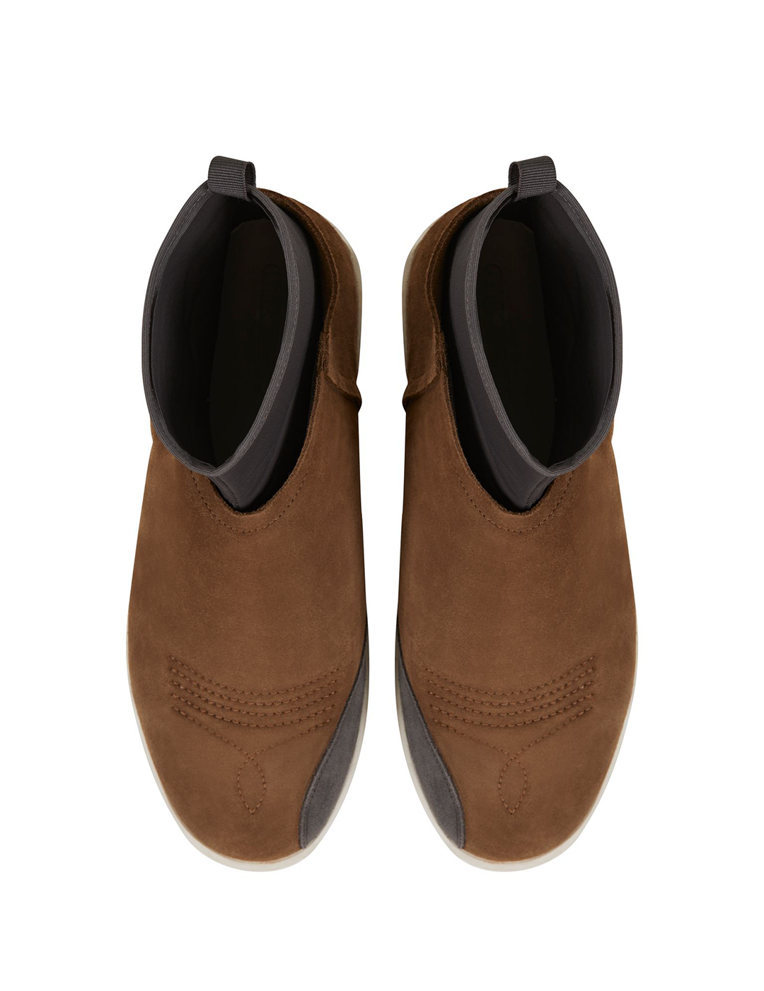 THE BEIGE "SURF-MID" SLIP-ON SNEAKERS IN SUEDE AND NEOPRENE