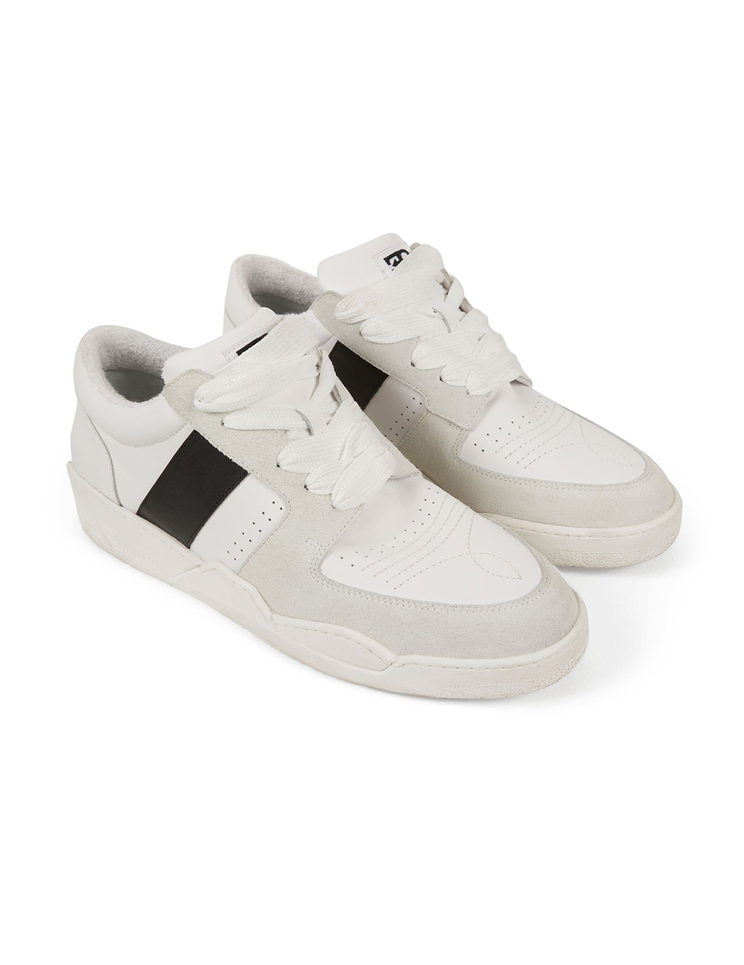 THE FB SNEAKERS IN WHITE, GREY AND BLACK LEATHER