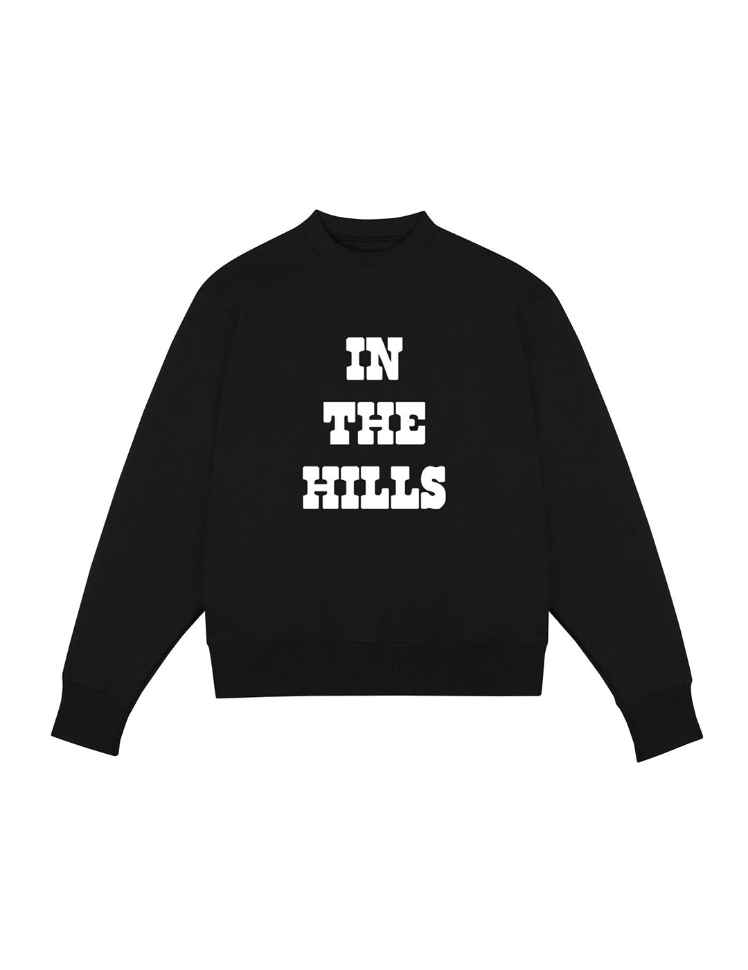 THE HILLS CREWNECK IN BLACK BRUSHED FLEECE